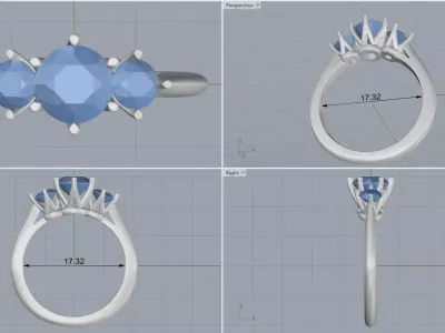 ring woman 3D print model shop
