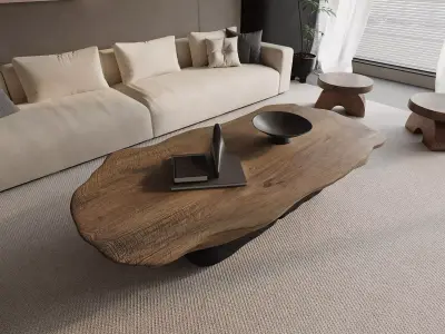 Modern Wabi-Sabi Living Lounge 3D model