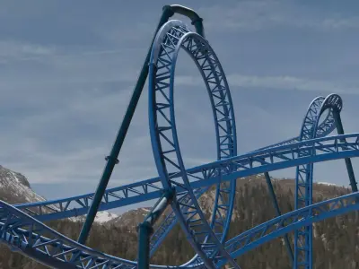 Rollercoaster 3D model Low-poly 3D model