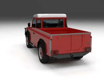 Land Rover Defender 110 Pick Up w interior 3D model