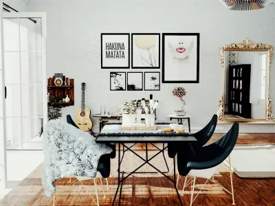 Two Living Room Interior Scenes Package 3D model