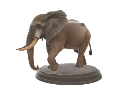 Majestic African Elephant Figurine Wildlife Sculpture 3D print model