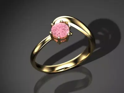 Fancy Engagement Ring P-01-367 3D print model