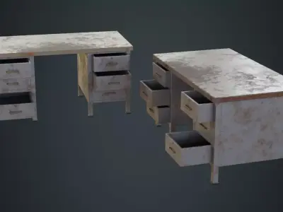 Desk 1D Low-poly 3D model