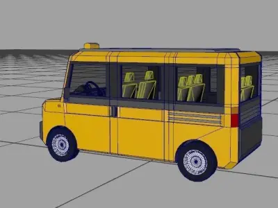 Minivan Larga 650 Low-poly 3D model