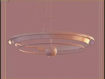 Modern Artistic Circular Chandelier 3D Model 3D model