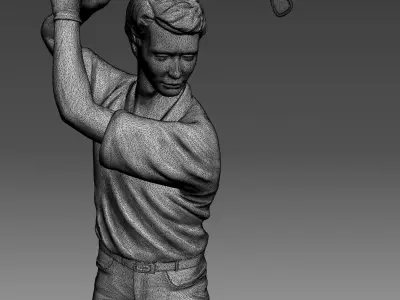 3D Models Golfer bronze statue 3D model