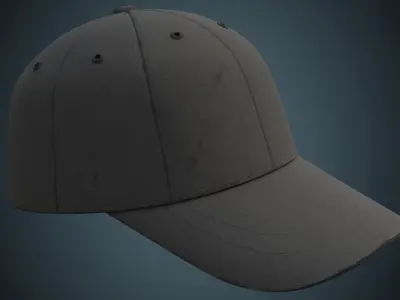 Baseball Cap 1B Low-poly 3D model