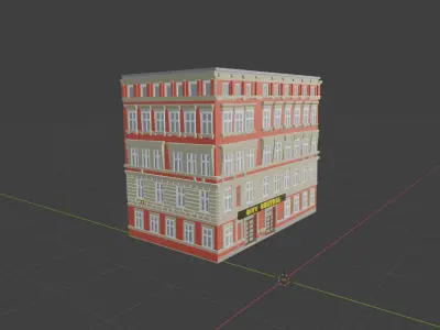 Low poly city house 3D model