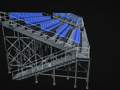 Audience  Stands  Pack Low-poly 3D model