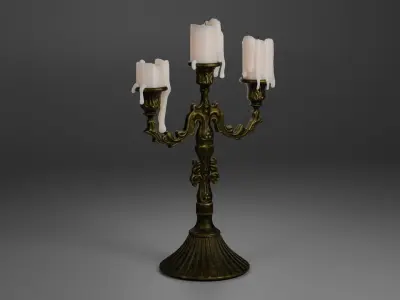 Candlestick in the old style 3D model 3D model