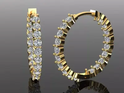 Women Diamond Earrings 3D print model 76