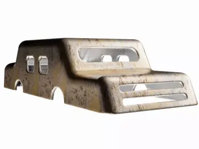 Muddy Rusted Car Body 3D model
