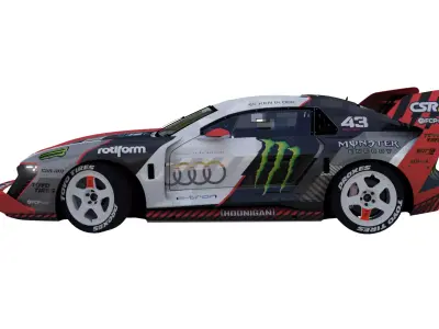 Audi S1 E-Tron Quattro Hoonitron 2022 Low-poly 3D model