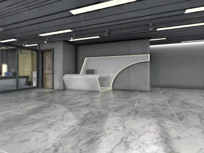 shopfront entrance to apartment building Low-poly 3D model