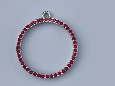 Diamond Letter O Pendant Gold Silver Platinum Luxury Jewelry 3D print model