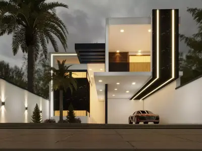 Exterior house 3D model Free 3D model