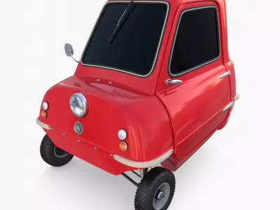 Peel P50 Red with chassis 3D model