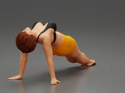 Woman Yoga Model Purvottanasana Reverse Tabletop Pose 3D print model