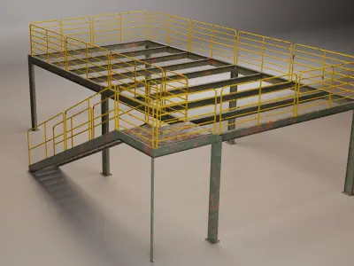 Steel Structural Mezzanine 3D model