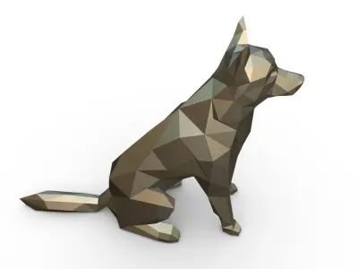 chien loup 3D print model