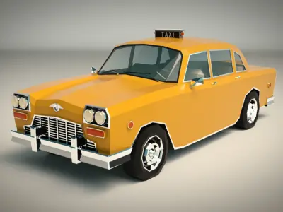 Low Poly Taxi Cab 01 Low-poly 3D model