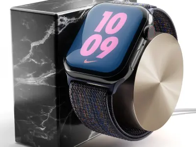 Apple Watch Series 9 Nike Sport Loop Game Royal 3D model