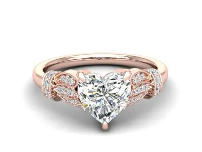 Engagement ring Tina heart 3D print model