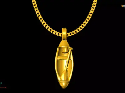 Boat pendant charms - one inch pendant 3D print model get