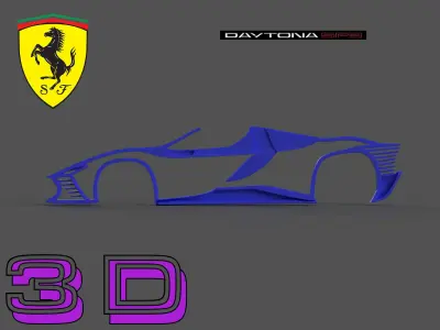 Ferrari Daytona SP3 Silhouette 3D print model