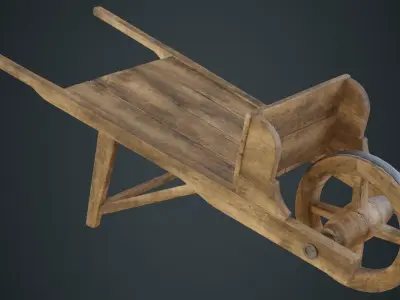 Wheelbarrow 2A Low-poly 3D model
