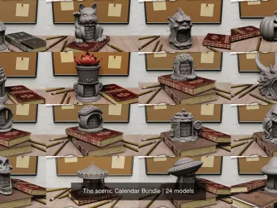 The scenic Calendar Bundle 3D Model Collection