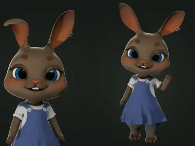 GAME-READY 3D Character - Bunny Jessica Low-poly 3D model
