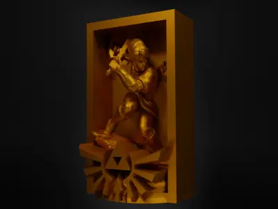 Legend of Zelda Book Nook - Zelda  Bookend - Ocarina  Book Prop  3D print model
