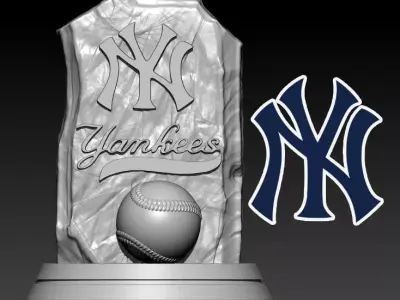 MLB - NEW YORK YANKEES BASEBALL STATUE DESTOP - CNC - 3D PRINT 3D print model