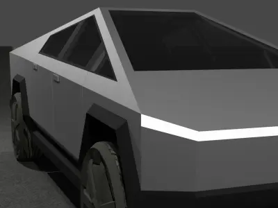 3D Tesla Cybertruck - Animated Textured Low-poly 3D model