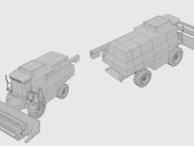 low-poly model combine harvester 3D model