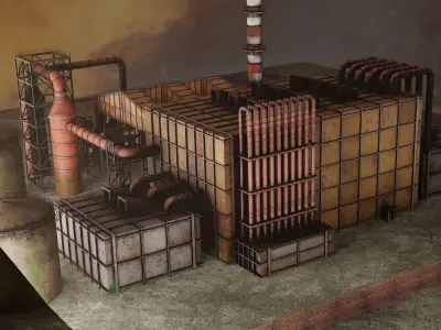 Industrial landscape 3D model