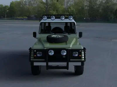 Land Rover Defender 110 Hard Top w interior HDRI 3D model