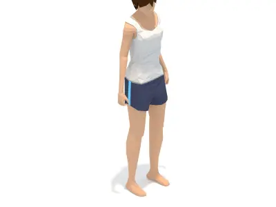 Warrior 2  Yoga Exercise Woman Animation Low-poly 3D model