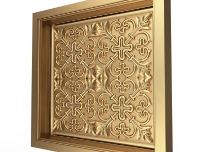 Carved Ceiling Tile 03 Low-poly 3D model