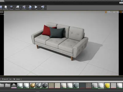 Harvey Sofa Classic UE4 Low-poly 3D model