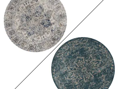 Round Rug Set 159 3D model