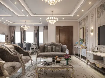 classic luxury livingroom house interior design 3d 3D model
