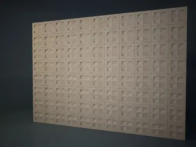02 ARABIC PATTERN WALL Low-poly 3D model