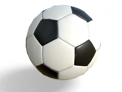 Soccer Low Poly PBR Model ball 3D model