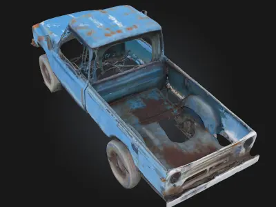 Blue Vintage Truck  Classic Charm on Four Wheels 3D model