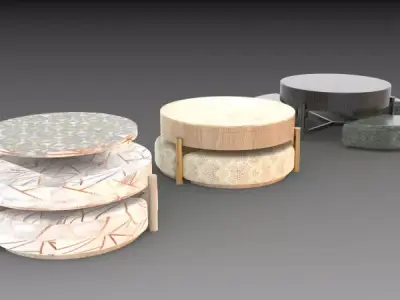 almofadas three different stools 3D print model