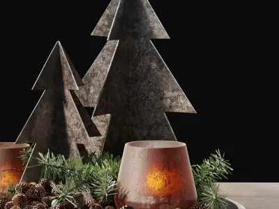 Christmas Decorative set 3D model get