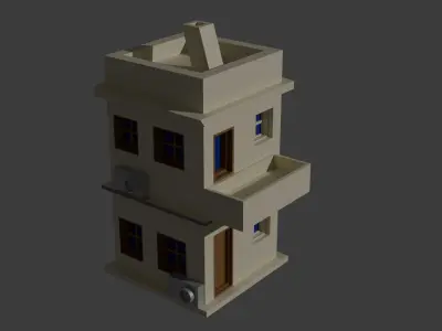 low poli house Free 3D model